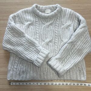 Women's Oversized Cable Knit Sweater - Cream